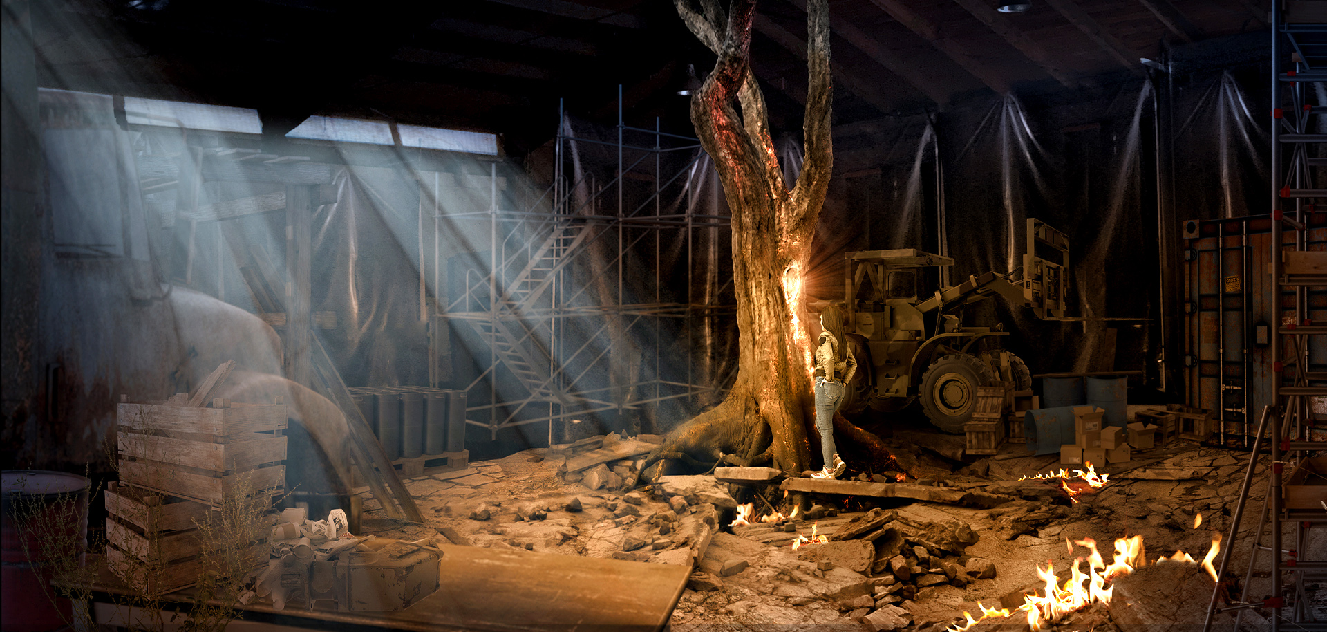 ABANDONED BARN - Heart Tree Concept Illustration