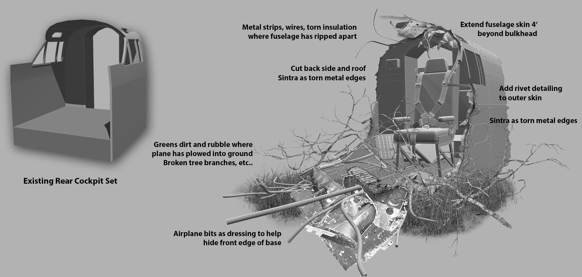 WOODS - Crashed Cockpit Concept Illustration