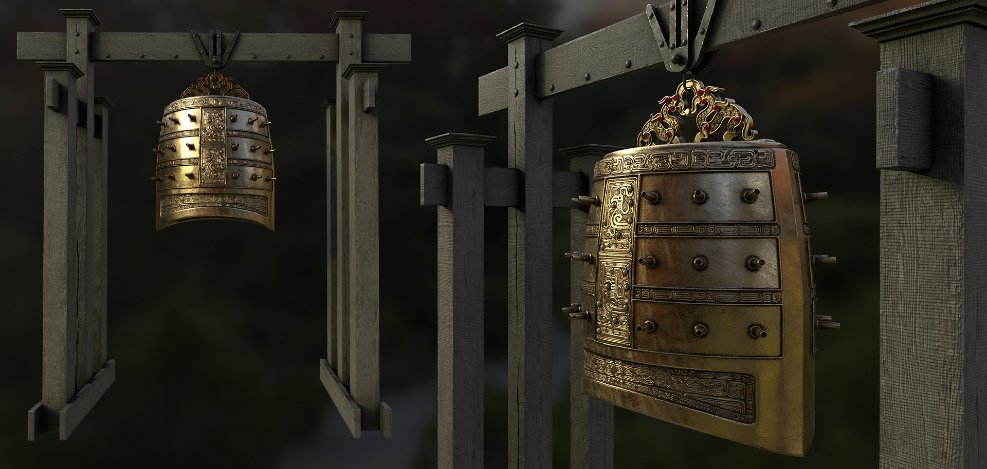 RE-FORGED BELL ON GANTRY - Concept Illustration