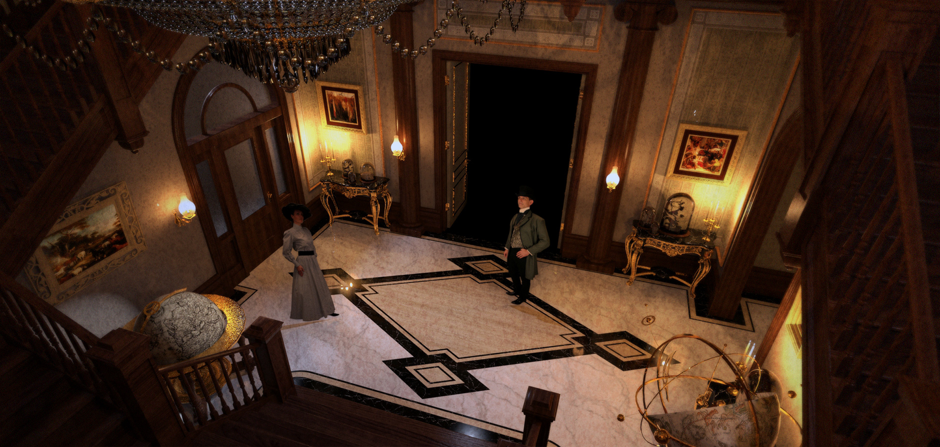 LYDGATE MANSION FOYER - Concept Illustration